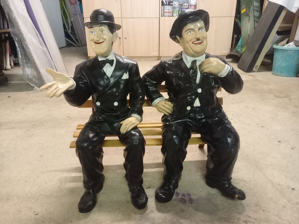 Laurel et Hardy en r&eacute;sine 