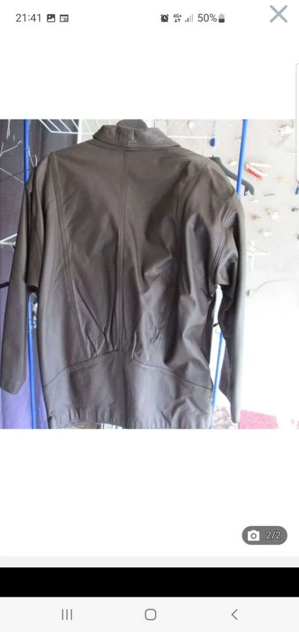 veste cuir marron fonc&eacute; taille 40 tr&egrave;s bon &eacute;tat Vêtements