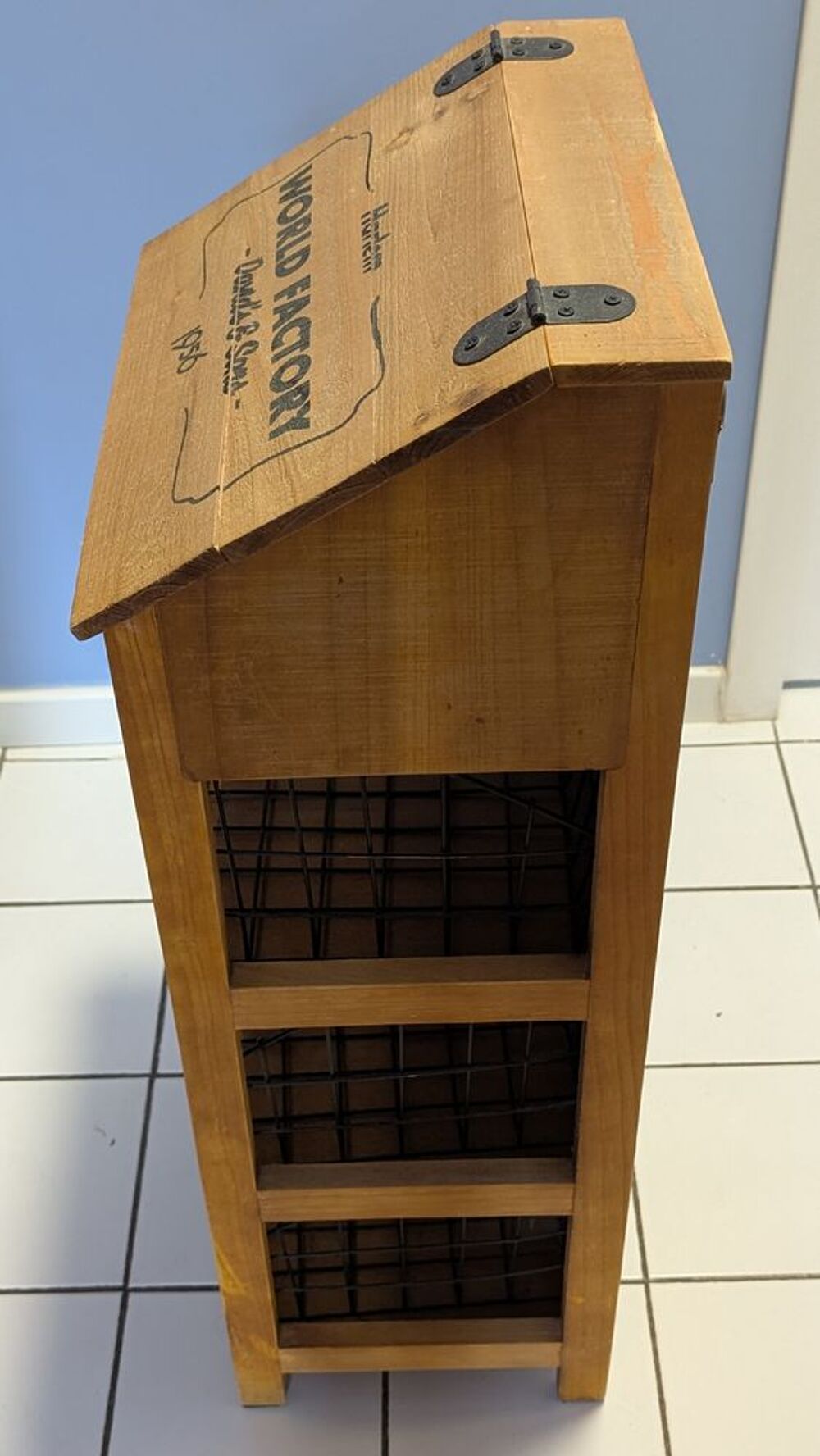 &Eacute;tag&egrave;re 3 paniers en bois Cuisine