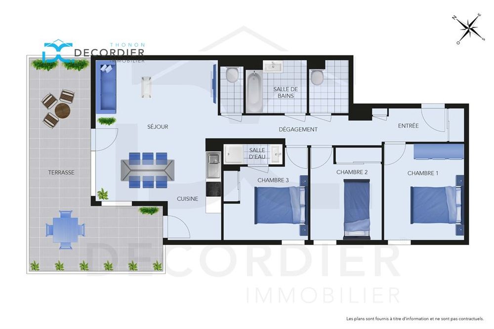 Vente Appartement THONON-LES-BAINS - T4 dernier étage avec terrasse et vue dégagée Thonon les bains