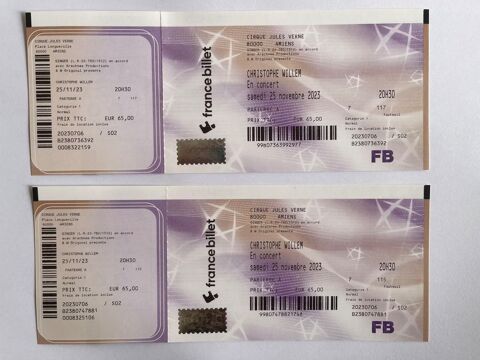 Places concert Christophe Willem 110 Compi�gne (60)