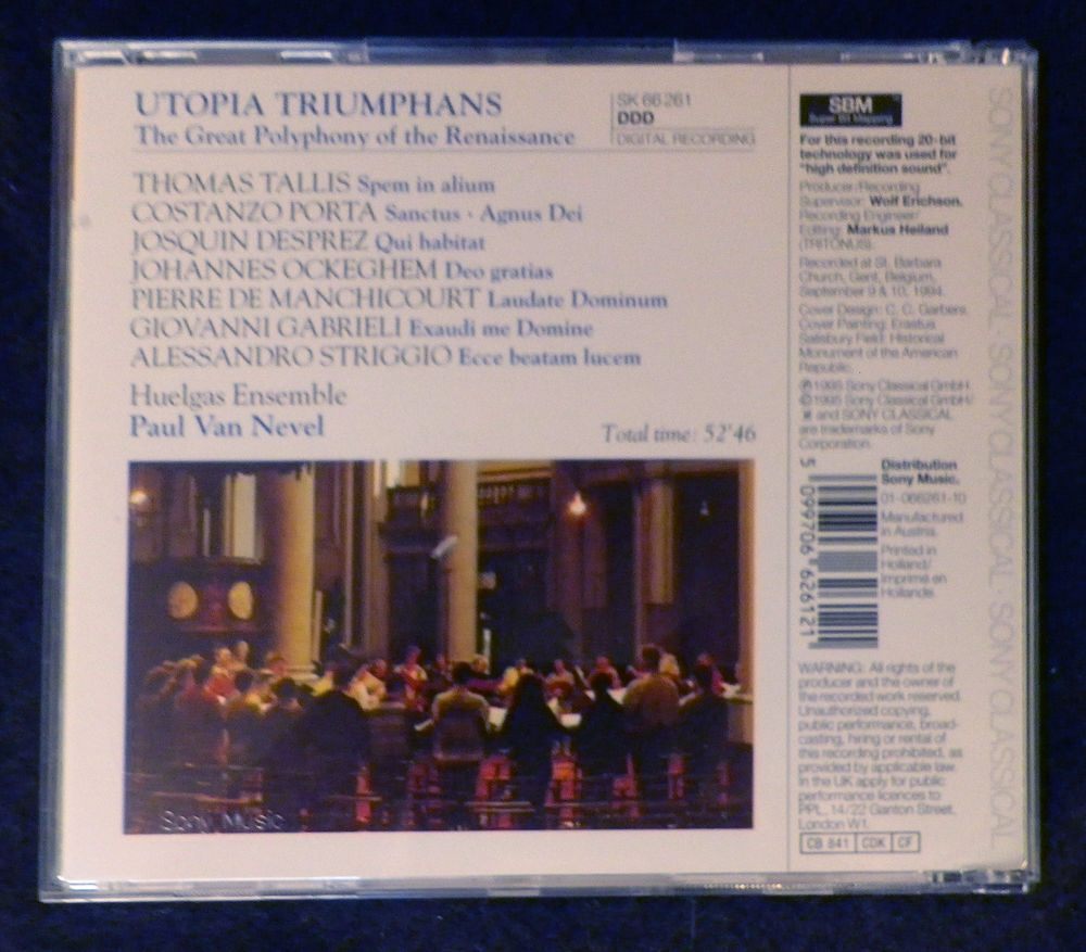 CD - Utopia Triumphans - Huelgas Ensemble - Van Nevel CD et vinyles