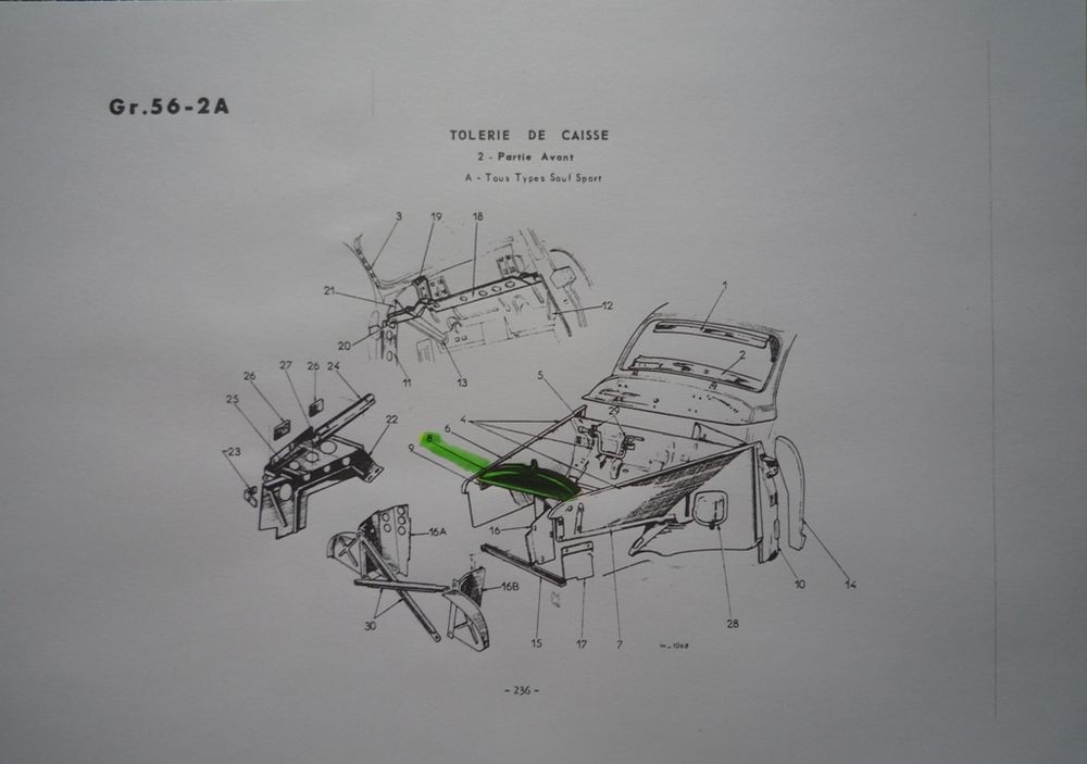 SIMCA ARONDE - Traverse radiateur 