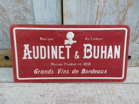 Ancien Carton Publicitaire Vins de Bordeaux Audinet et Buhan 38 Loches (37)