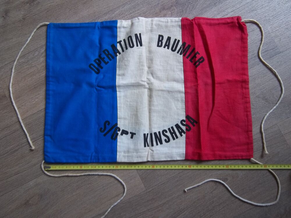 drapeau Fran&ccedil;ais militaire Op&eacute;ration Baumier S/Gpt Kinshasa 