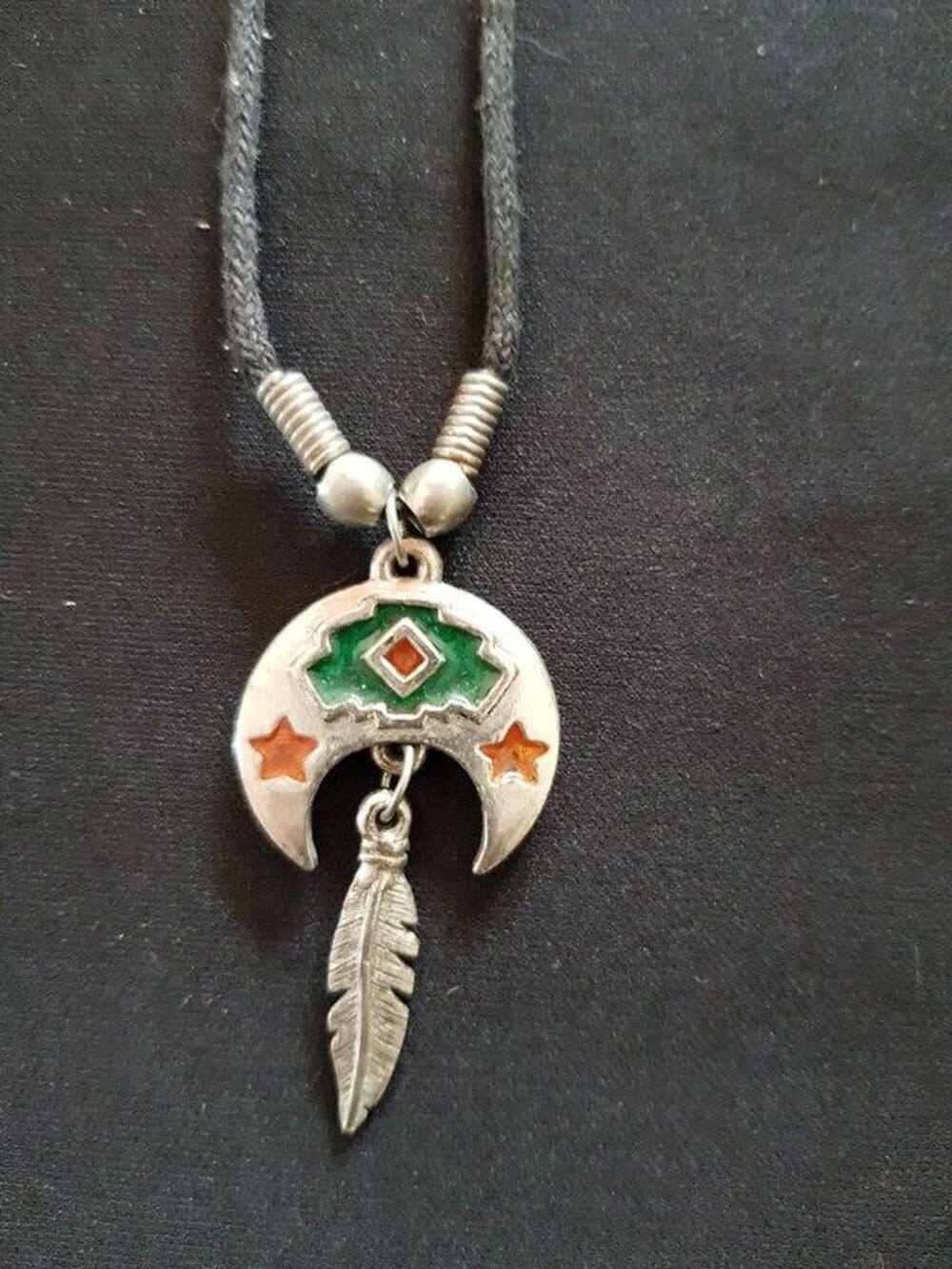 Collier cordon coton tres bon etat motif indien 40 cm 3 e Bijoux et montres