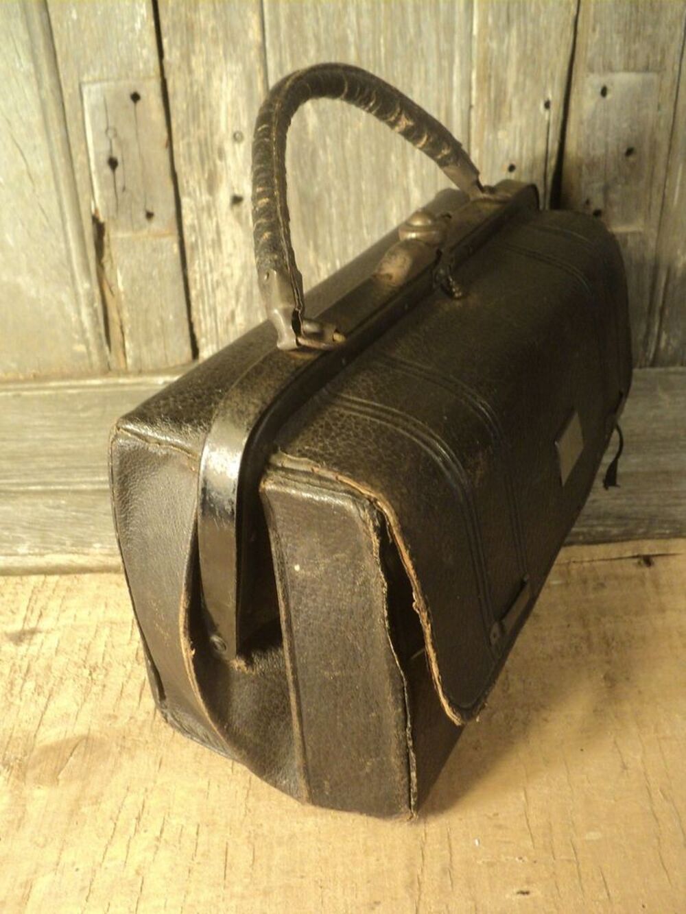 Ancienne Petite Sacoche Sac &agrave; Main Cuir Mode 1900. Maroquinerie