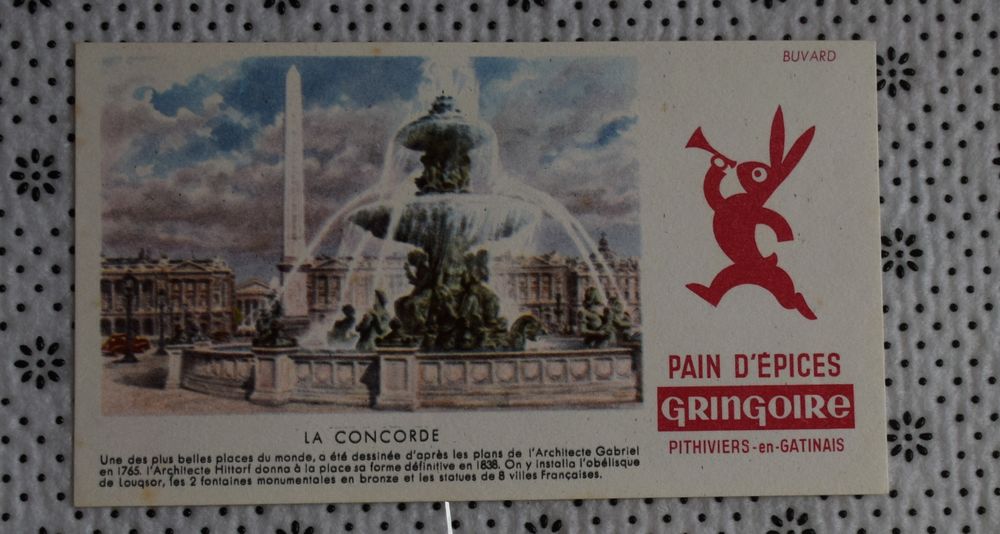 Buvard Pain d' &eacute;pices ? ancien ? La Concorde 