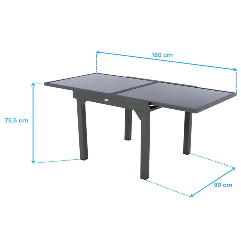  table de jardin extensible rectangulaire en verre Jardin