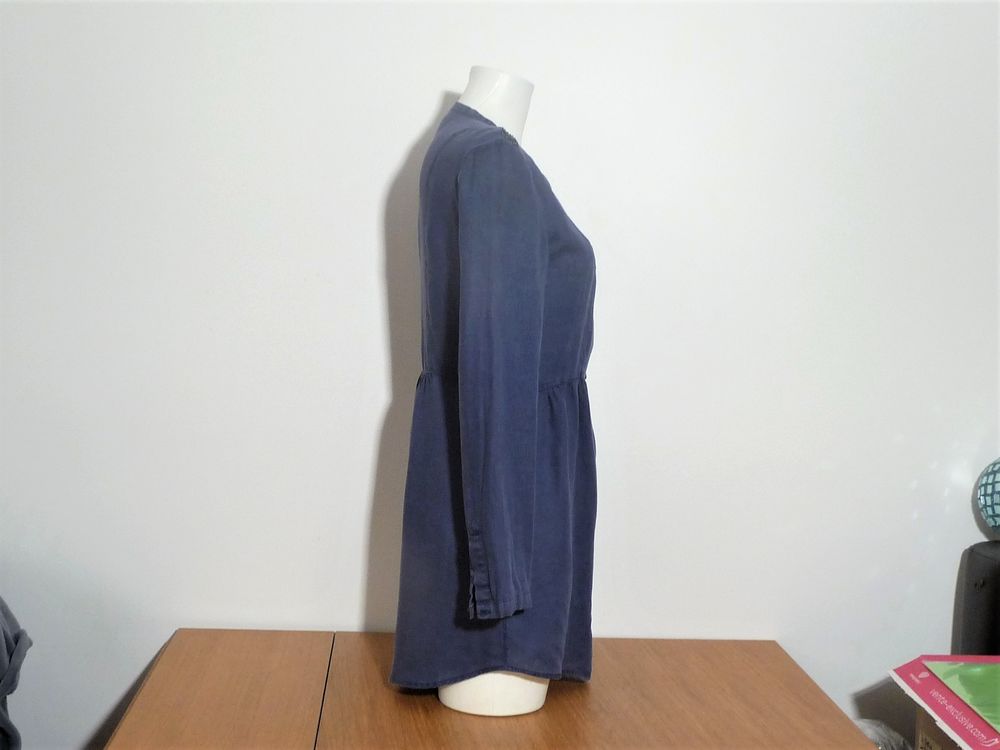 Tunique 100% Lin Bleu &agrave; Manches Longues- Taille 36- Promod Vêtements