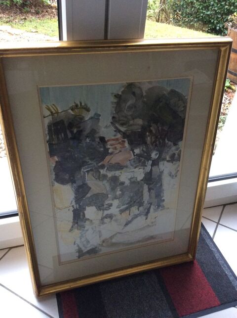 Risos Jean Pierre (1934-1992) Oliviers à Ibiza gouache aquar 180 Gif-sur-Yvette (91)