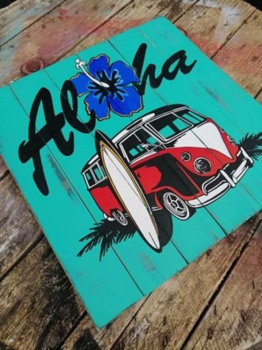 D&eacute;coration murale bois Volkswagen Aloha Dcoration