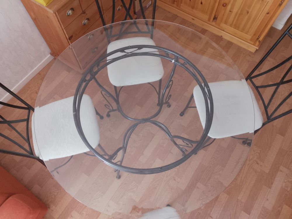 tables est chaise de salle &agrave; manger en verre Meubles