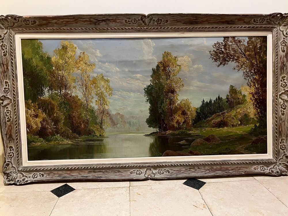 "Rivi&egrave;re &agrave; travers la For&ecirc;t" ( le Loing) " Ecole de Barbizon Décoration