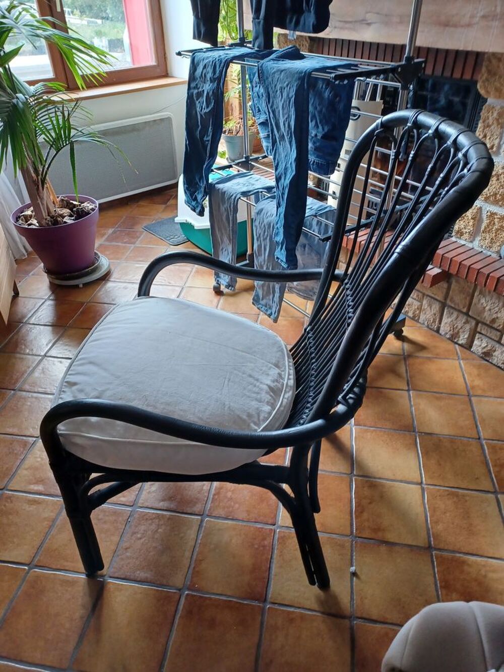 Fauteuil rotin noir Meubles