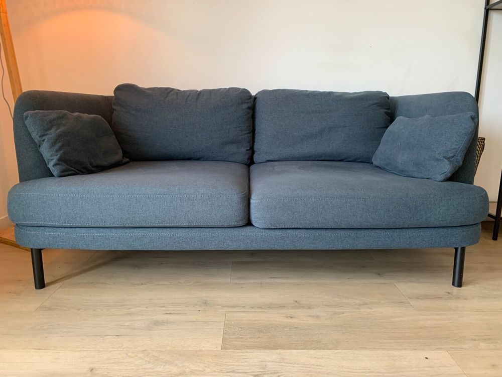 Canap&eacute; 2 places scandinave bleu marine - Bon &eacute;tat Meubles