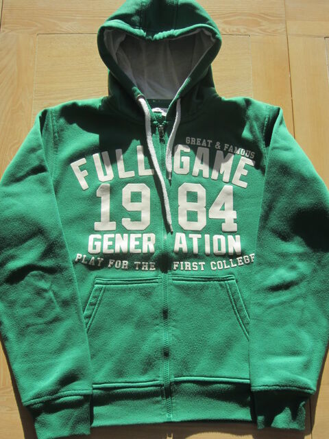 Sweat zipp  capuche vert 4 Saujon (17)