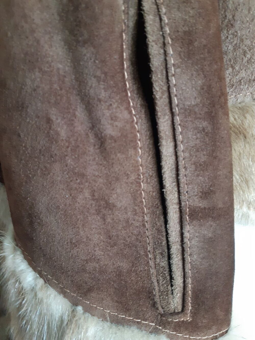 Manteau 3/4 de 3 mati&egrave;res Vtements