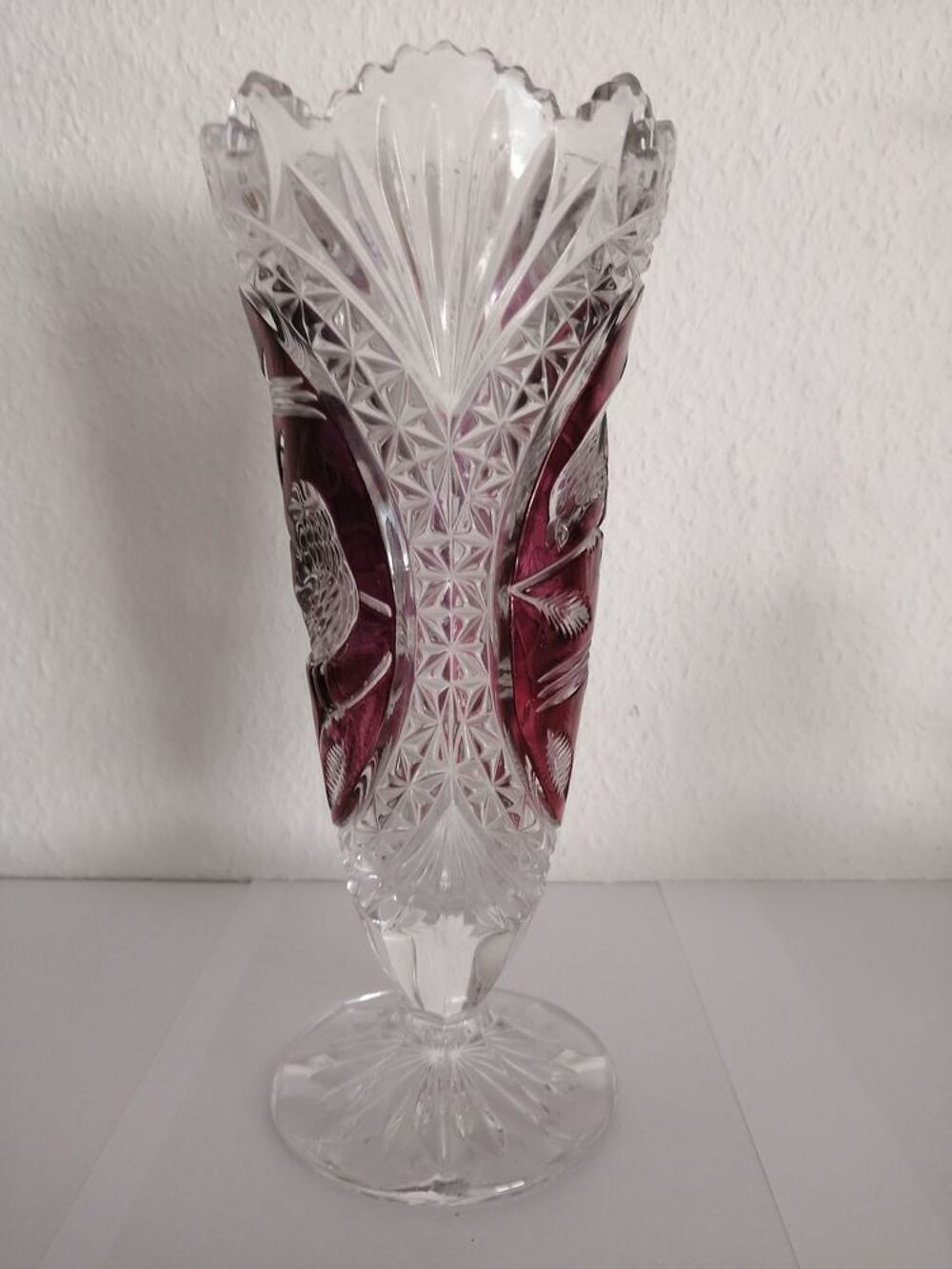 Tr&egrave;s beau vase Cristal Hofbauer - Purple Birds Décoration