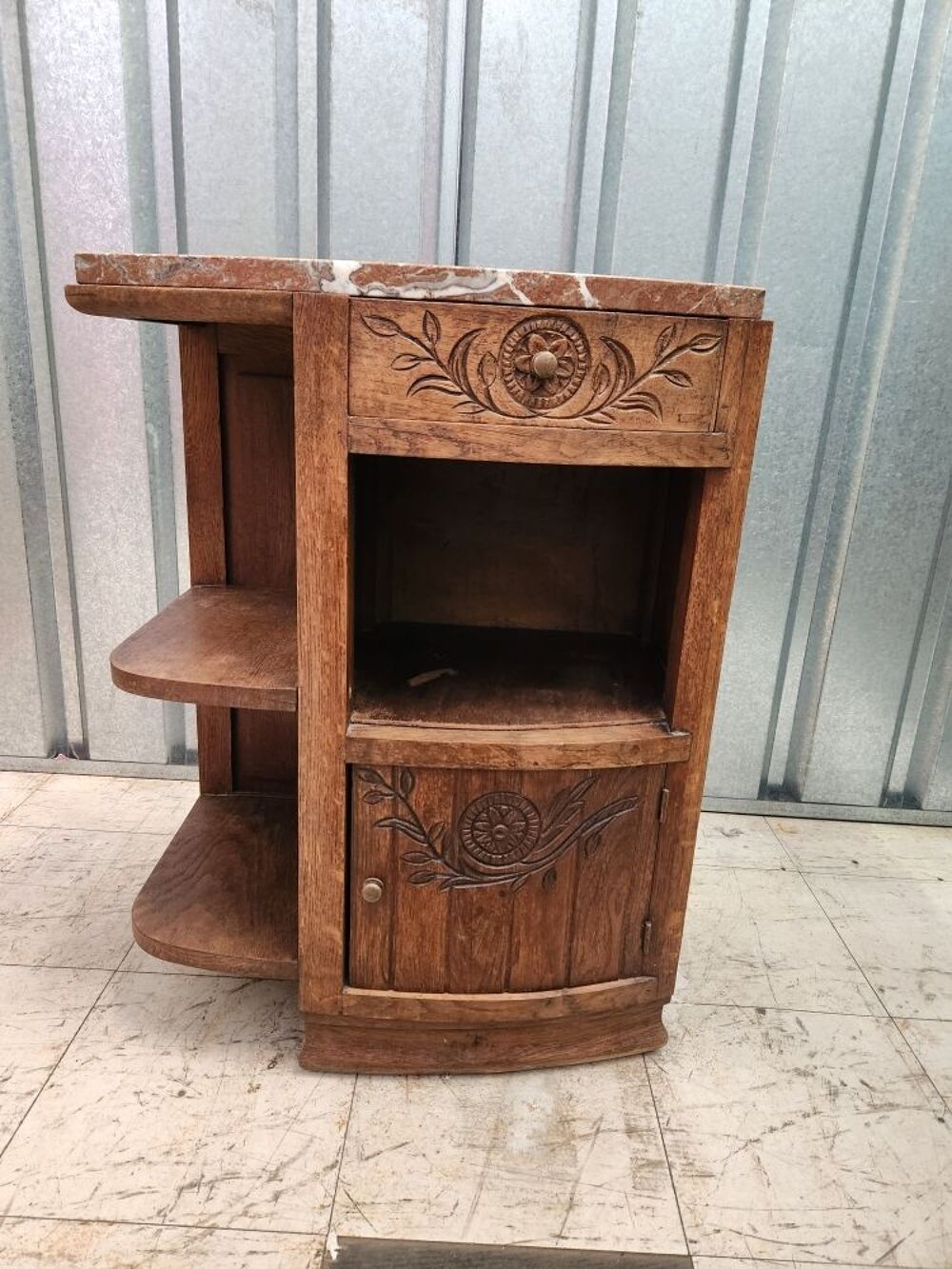 Commode bois et marbre Meubles