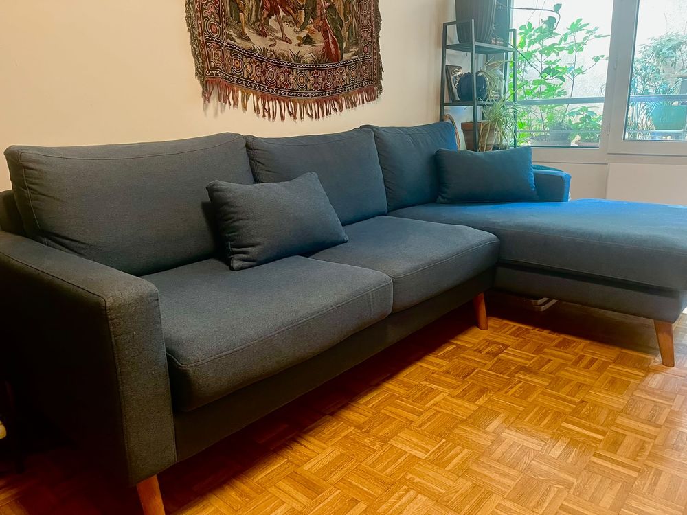 Grand canap&eacute; bleu, ultra confortable (S&Ouml;DERHAMN) Meubles