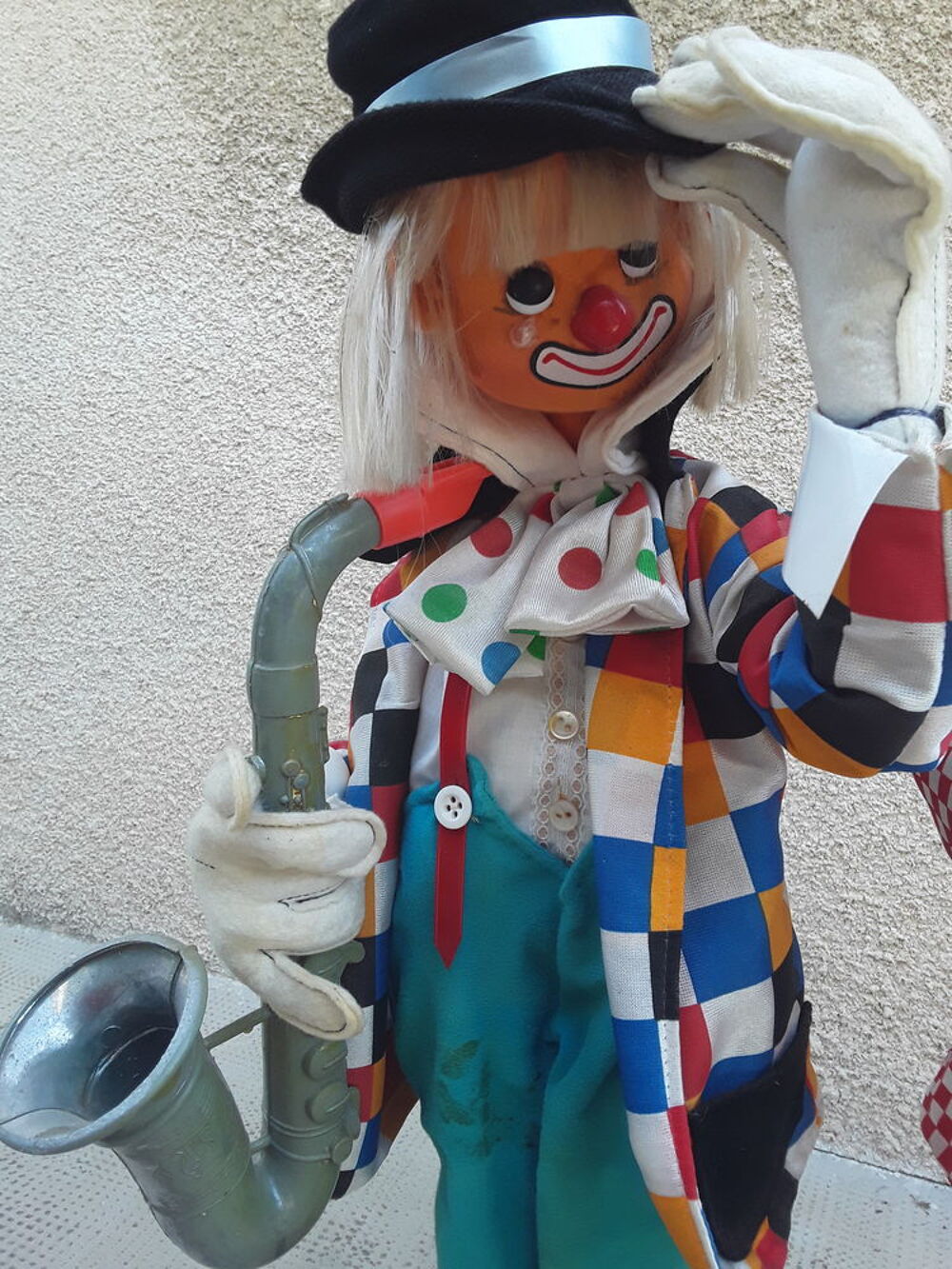 Clowns figurines anciennes en feutrine 