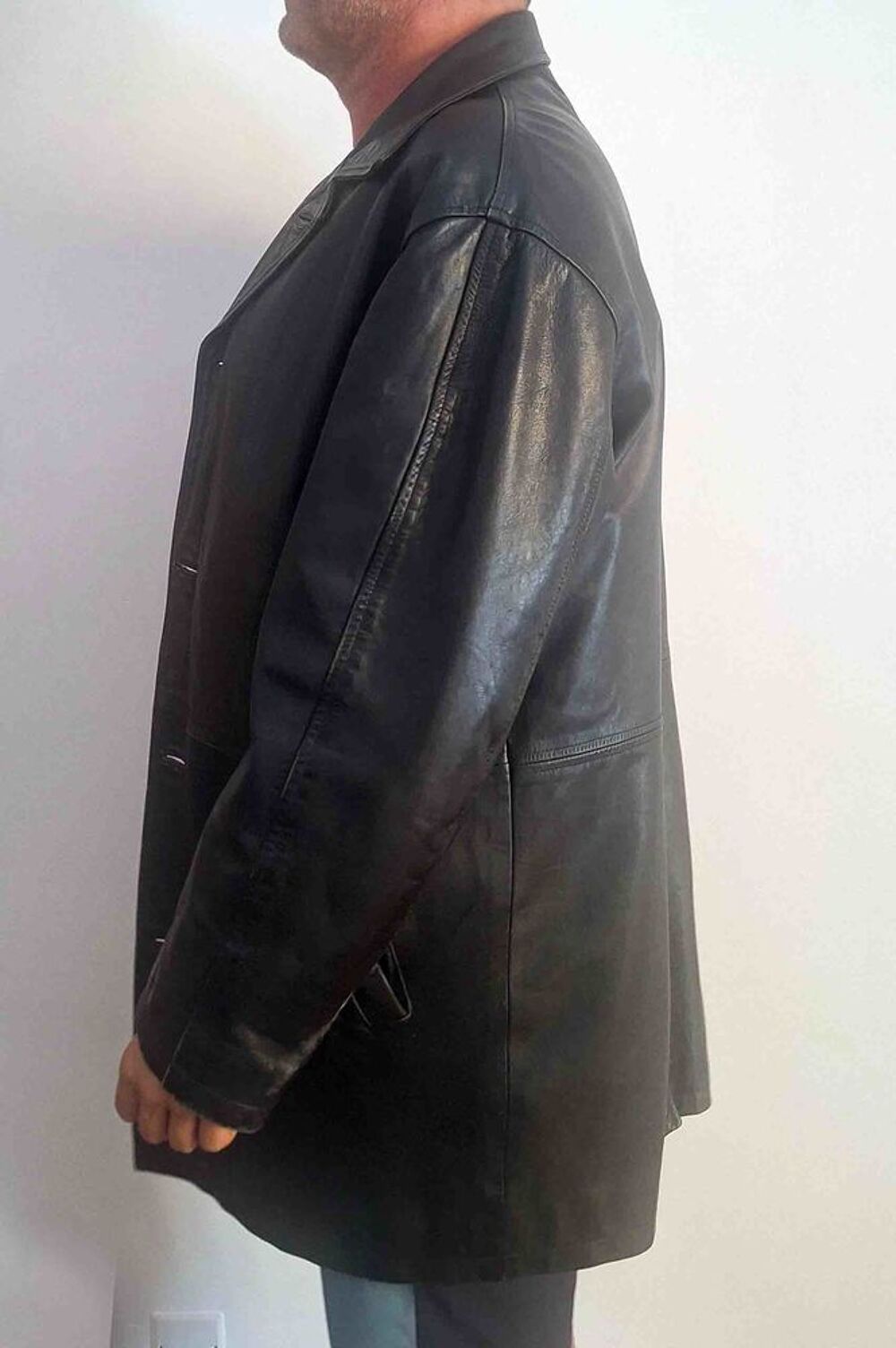 Veste cuir noir Vêtements
