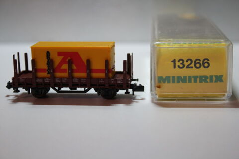 train N MINITRIX 13266 wagon  rancher avec container  A  18 Colombes (92)