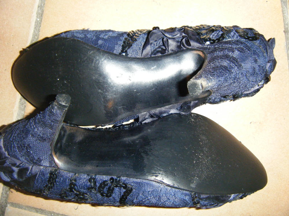 escarpin bleu nuit a dentelle 37 Chaussures