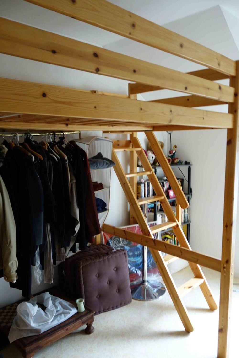 Lit mezzanine de 140 en sapin massif pour ado/adultes Meubles