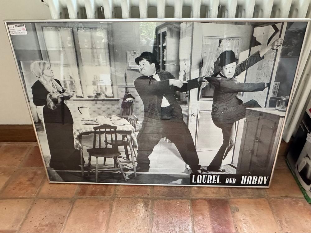 Grand cadre avec poster de Laurel et Hardy Décoration
