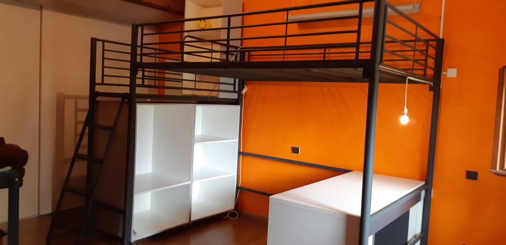 Lit mezzanine avec plateforme + rangements + bureau Meubles