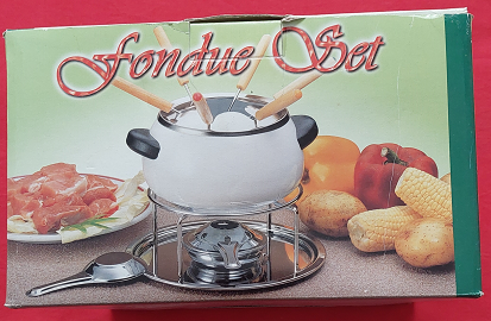 Set de Fondue en &Eacute;mail Blanc avec Accessoires Cuisine