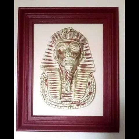 Tableau t�te Pharaon �gyptien, 3D � relief 80 N�mes (30)