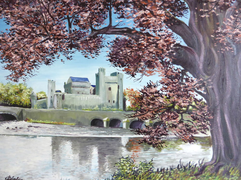 Aquarelles sur chassis to&icirc;l&eacute; - Canal du midi , Toulouse 