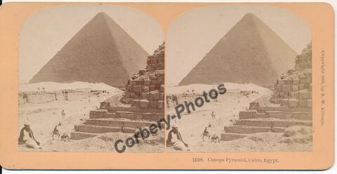 ÉGYPTE LE CAIRE Cheops Pyramid Cairo Photographie Stéréo 0 Loches (37)