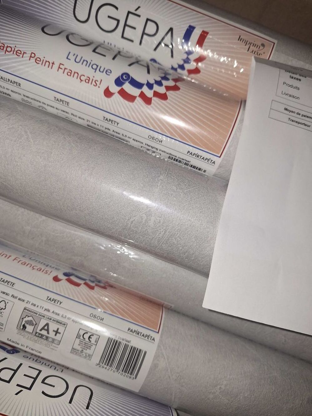 13 rouleaux papier peint gris clair Bricolage