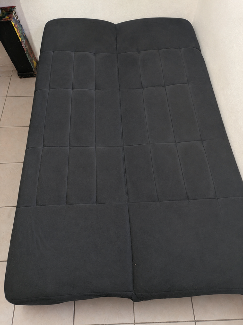 Canap&eacute; convertible en velours noir Meubles