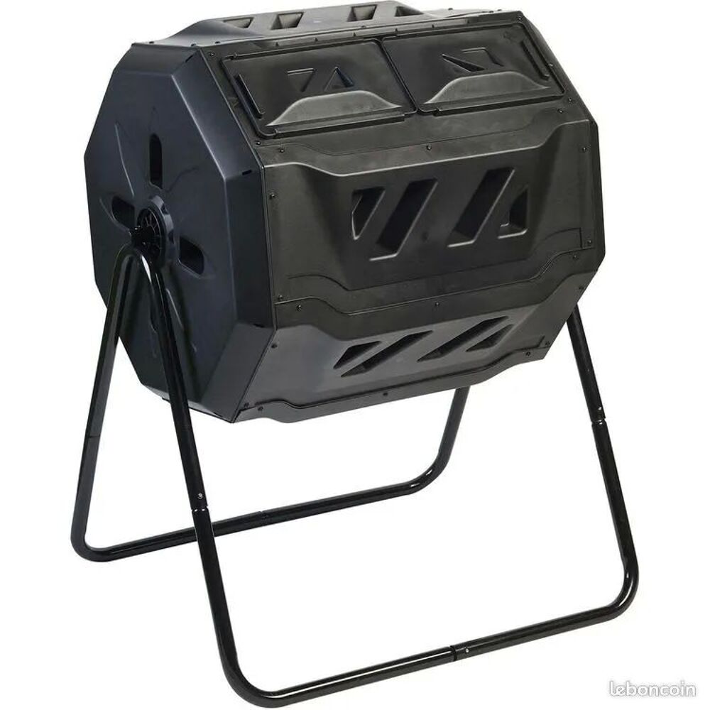 Composteur rotatif - Noir - H93 cm 160 L Neuf dans l'emballa Jardin