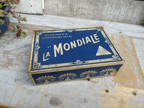  Boite Publicitaire Tampon Caract�res Imprimerie La Mondiale 25 Loches (37)