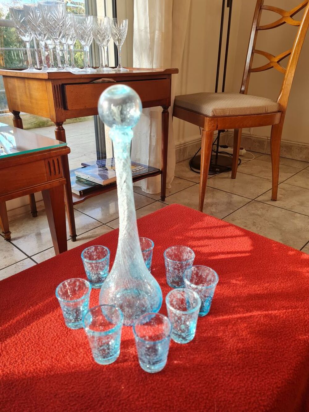 lot de 10 verres de Biot + carafe 