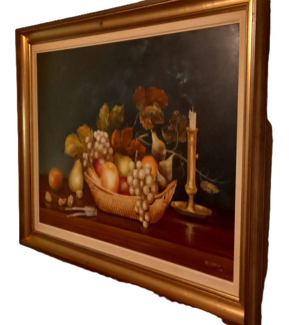 ?? Superbe Peinture Huile sur Toile - Nature Morte (1981) Décoration