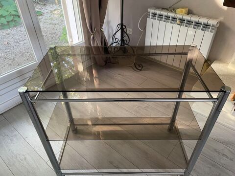 Table TV en verre fum et acier 50 La Teste-de-Buch (33)