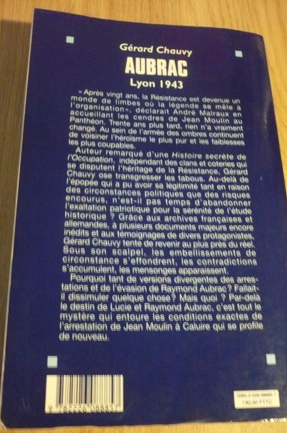 AUBRAC LYON 1943 de G&eacute;rard CHAUVY (1997) Livres et BD