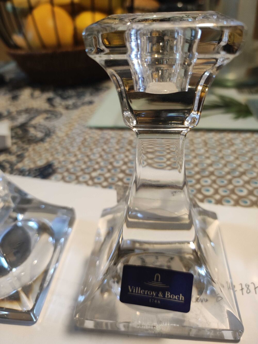 Deux bougeoirs cristal Villeroy &amp; Boch neufs Décoration