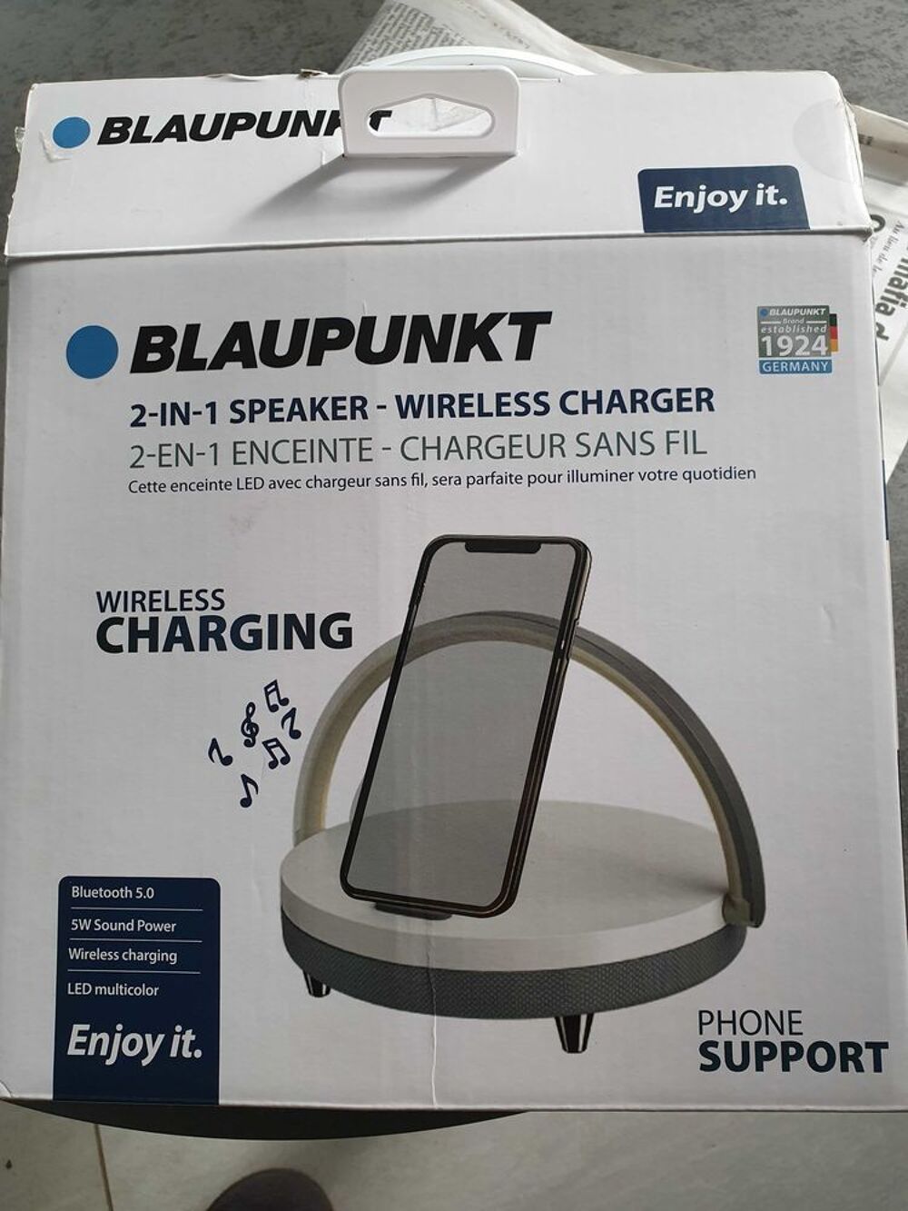 2 en 1 enceinte -chargeur mobile Téléphones et tablettes