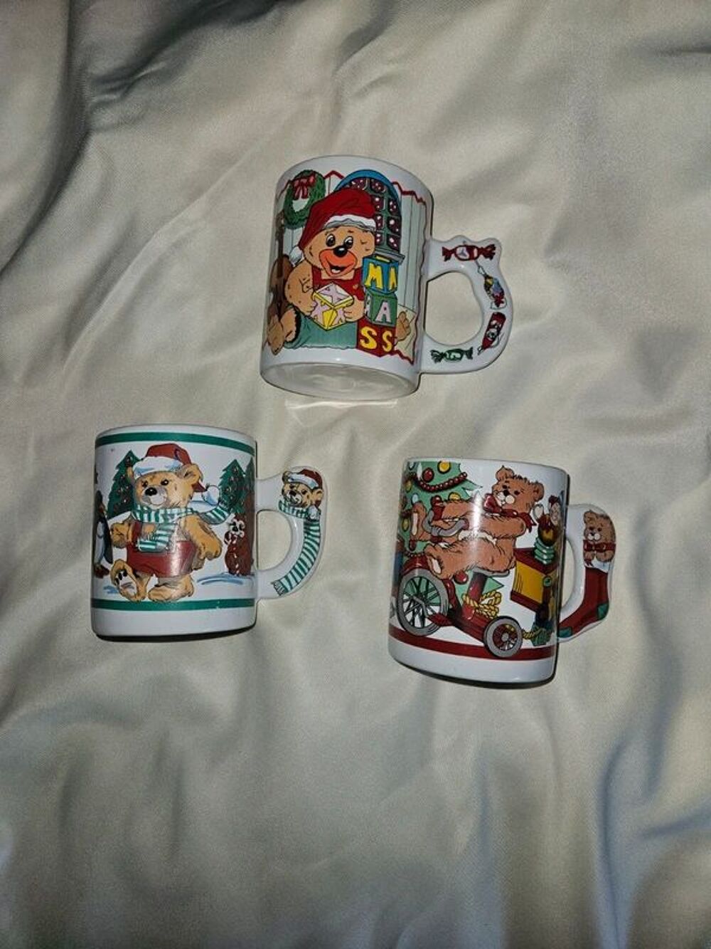 3 mugs rares vintage annee 1980 250ml 