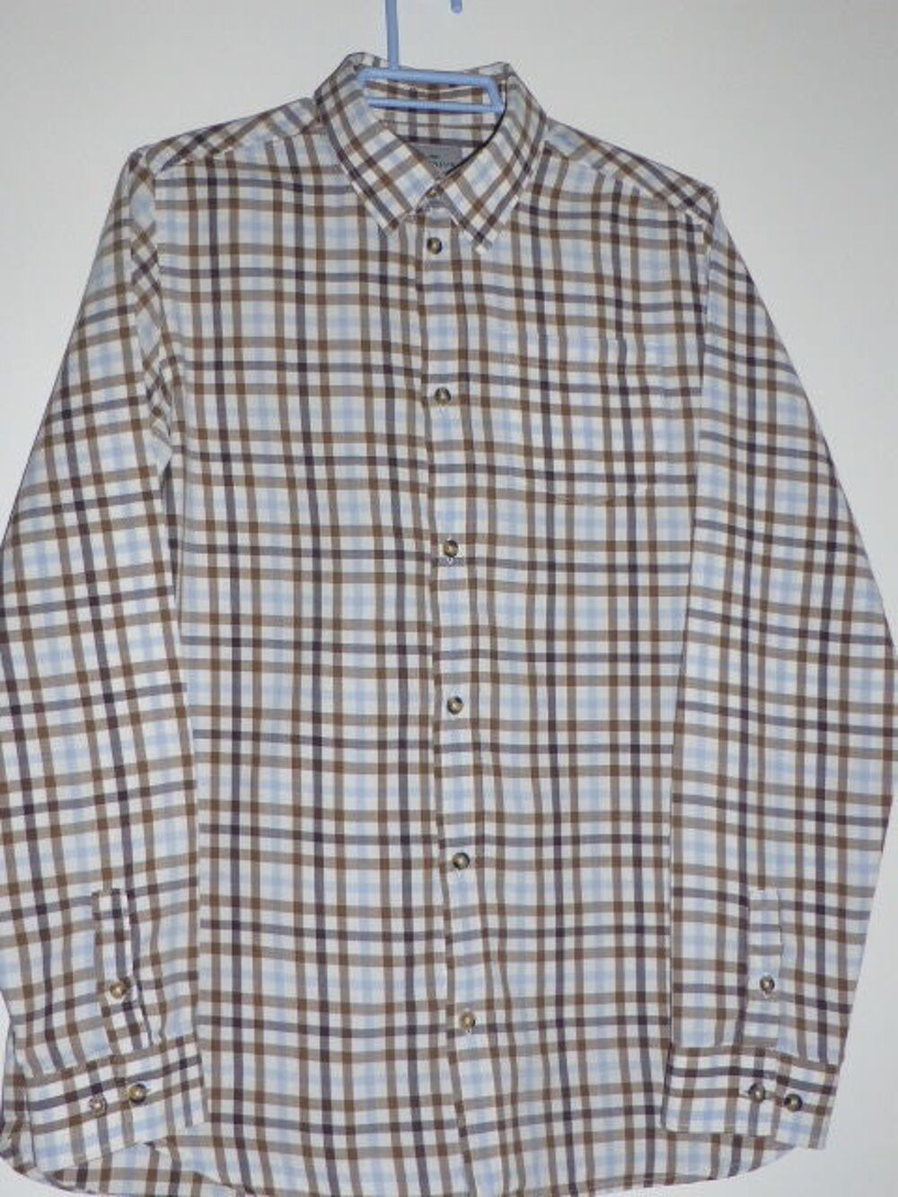 Cyrillus chemise carreaux bleu marron 14 ans Vêtements enfants