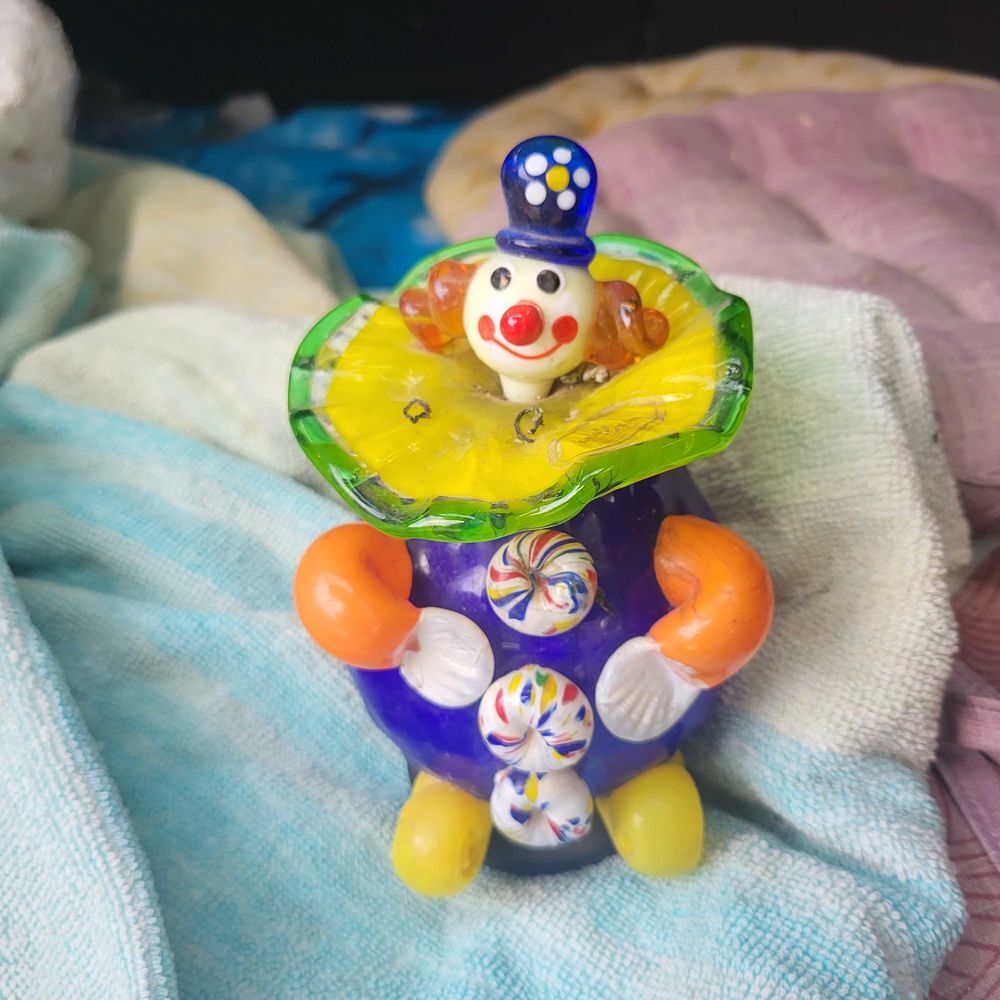 clown verre souffl&eacute; murano sign&eacute; 