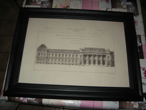 ancien croquis d'architecture encadr� , Bucharest 20 Racquinghem (62)